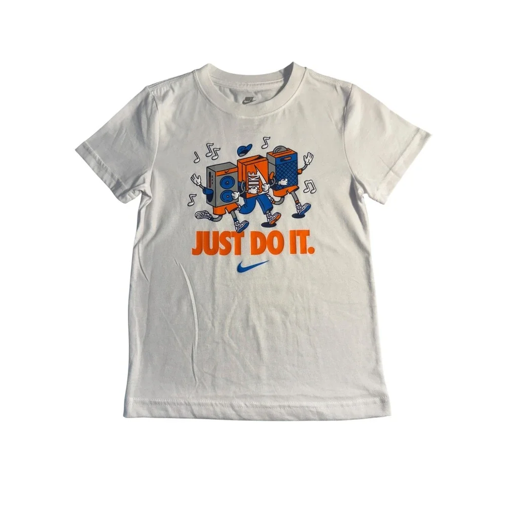 Nike Boys White Just Do It Shoebox Graphic T-Shirt Size 6‎ 86M842-001